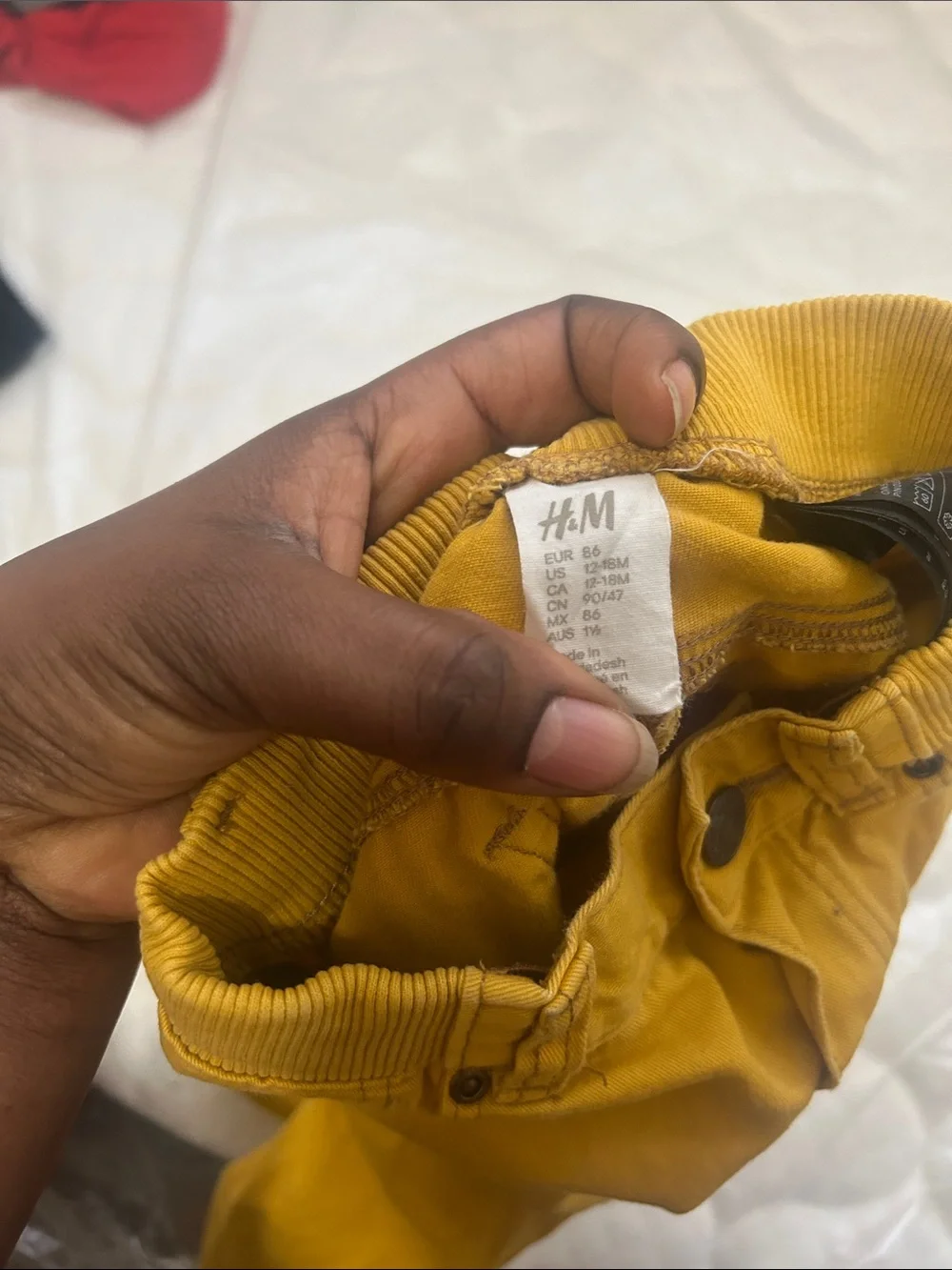 H&M Kids Mustard Yellow Stretch Twill Pants